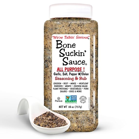Bone Suckin' ALL PURPOSE! Seasoning & Rub 26 oz, Zero Calorie, Sugar Free, Gluten Free, Non GMO, Kosher, No MSG!