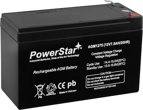 12V 7.5AH 90W SLA Battery Replaces 7ah 8ah B-613 SLA1075 7.5ah AGM