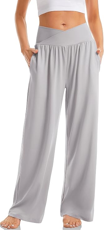 TARSE Womens Wide Leg Casual Loose Pants Yoga Sweatpants