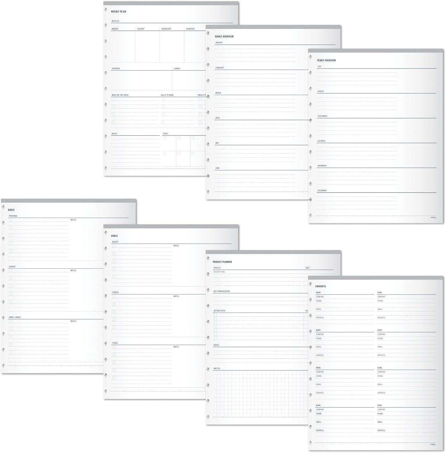 TUL Discbound Organizer Inserts, Letter, White, 100 Pack
