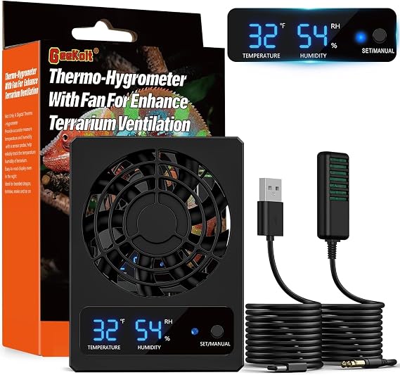 Thermometer Hygrometer with Dehumidifier Ventilation Fan