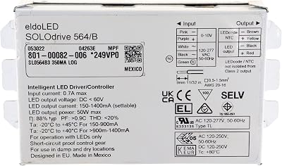 SOLOdrive-564B Intelligent LED DriverController, 60Vdc, 150-1400MA, 50W, 120-277V