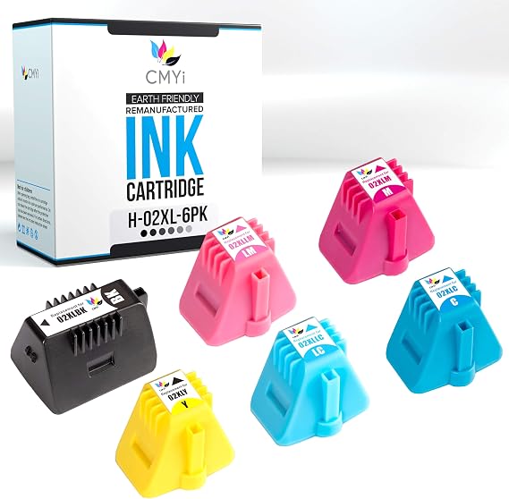 02 Replacement Combo Pack Ink Cartridges for HP PhotoSmart C7280, C7283, C7288, C8100, C8180, C8183, D6160, D7100 Printers (1 Black, 1 Cyan, 1 Magenta, 1 Yellow, 1 Light Cyan, 1 Light Magenta)