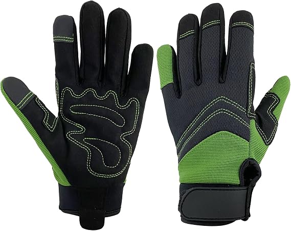 Gardening Gloves for Men and Women, Thorn Proof & Puncture Resistant Working Gloves, Gloves for Safety Work and Gardening, Gardening Gifts, Synthetic Leather Spandex Mechanic with Touchscreen Support