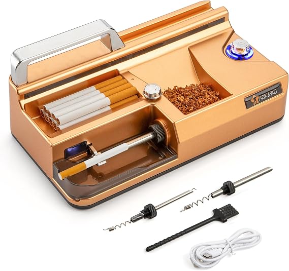 Electric Cigarette Rolling Machine, Automatic Cones Loader, Mini Portable Pre Rolled Cones Filling Maker, Automatic Roller, 317A Gold