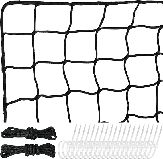 Heavy Duty Nylon Soccer Net, Easy to Install Sport Netting Barrier with Rope and Buckles, 10ft/15ft/20ft/30ft/40ft