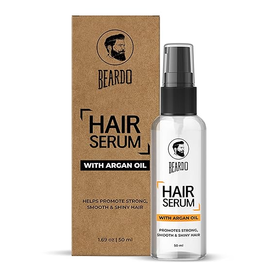 Beardo Hair Growth Serum For Men | Seals in Moisture, Tames Brittle and Frizzy | Contains Argan Oil for Hair Smoothing | For Softer, Shinier and Thicker Hair - 1.69 oz