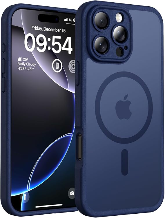 TOCOL for iPhone 16 Pro Max Case, Compatible with MagSafe, Dark Blue