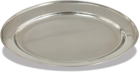Crestware Stainless Steel Oval Serving Tray, 22-Inch