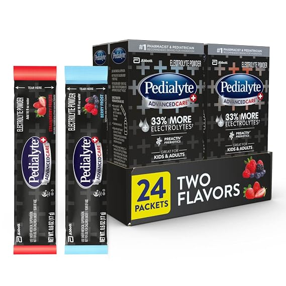 Pedialyte AdvancedCare Plus Electrolyte Powder Packets, Variety Pack | Fast Hydration for Adults and Kids, Convenient Electrolyte Packets, on-the-go Rehydration Designed to Work Better than Water