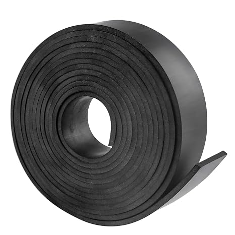 DGSL Neoprene Rubber Strip, 1" W x 1/8" T x 10' L Solid Rubber Roll | Black Rubber Strip for Gaskets, Sealing, Padding and DIY Projects
