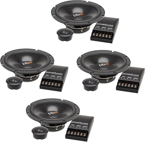 PowerBass Two Pairs of S-60C 6.5" OEM Replacement Component Speakers
