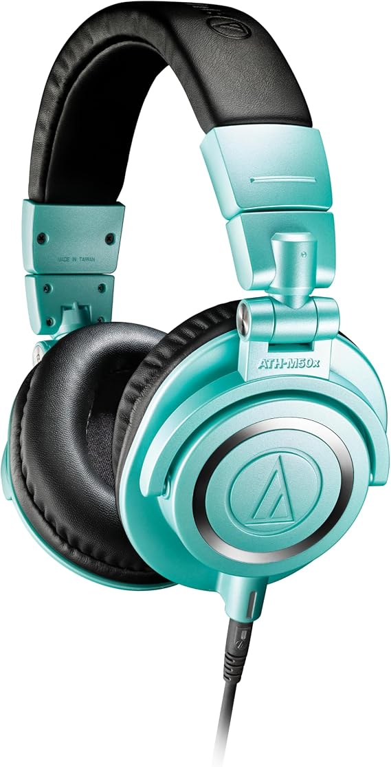 Audio-Technica ATH-M50xIB Wired Headset, Limited Edition Ice Blue