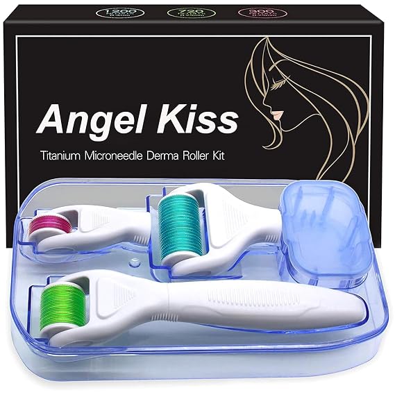 Angel Kiss 4 in 1 Titanium Microneedling Derma Roller Kit for Face and Body
