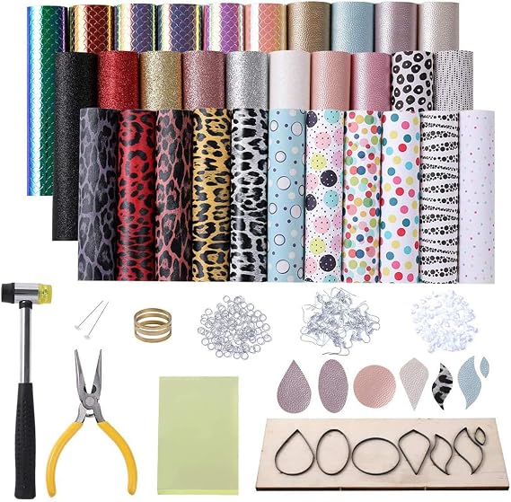 LITCHI Faux Leather Earring Making Kit for Adults