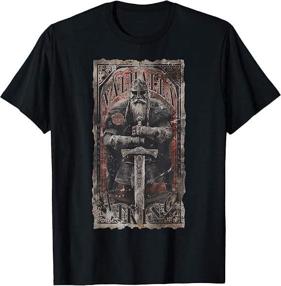 Valhalla Odin Thor Runes Viking Helmet Warrior Viking T-Shirt