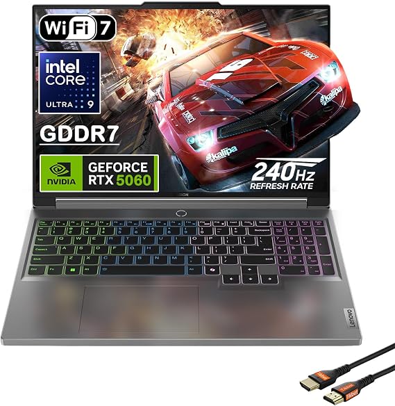 Lenovo Legion 5i 16" Gaming Laptop - Intel Core Ultra 9 275HX - GeForce RTX 5060 - WQXGA (2560x1600) - Windows 11 Home-W/HDMI Cable (32GB RAM | 1TB PCIe SSD)
