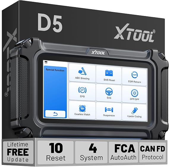 XTOOL Car Scanner D5 OBD2 Scanner ABS SRS Check Engine Code Reader 10 Reset