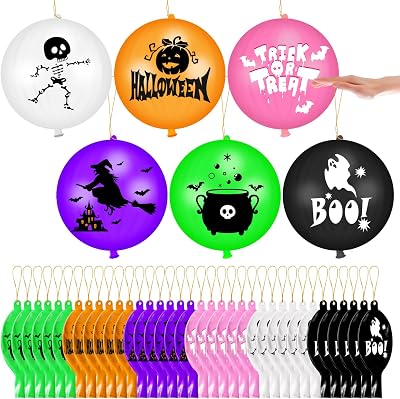 Auch 36Pcs Halloween Punch Balloons for Kids, Trick or Treat Toys Party Favor Supplies Punching Ball School Classroom Game Pack