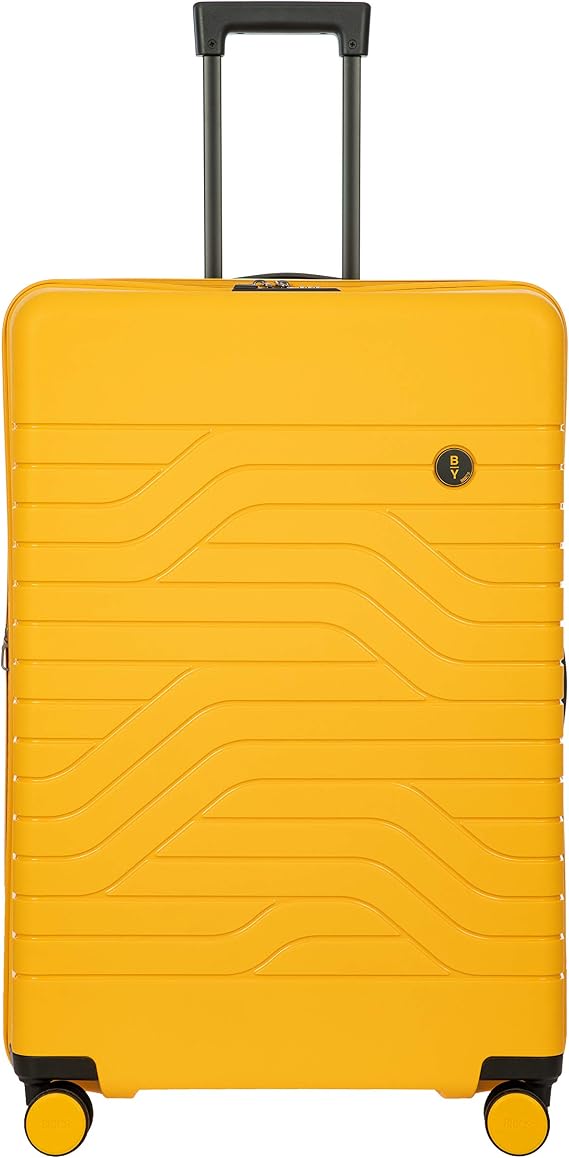 Bric's B|Y Ulisse Checked Luggage with Spinner Wheels Expandable Lightweighted Hard Shell Suitcase, TSA Combination Lock - Removeable Wash Bag Included - 30 Inch, Mango