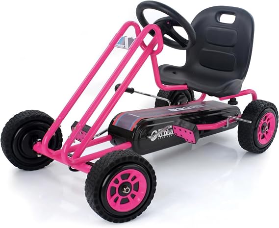 hauck Kids Pedal Go Kart, 4 Wheel Bike Cart, Ride for Ages 4-8, Pink
