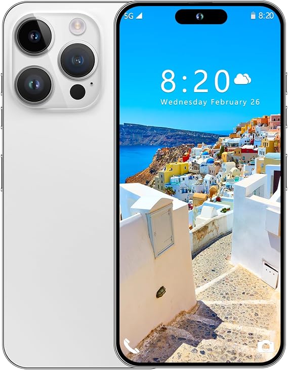 BDWJW 5G Unlocked Smart,6GB+256GB, for Android 13, 6.8" FHD Unlocked Cell (White)