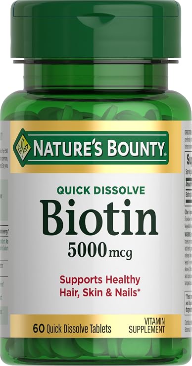 Nature's Bounty Biotin, 5000mcg, 60 Quick Dissolve Tablets