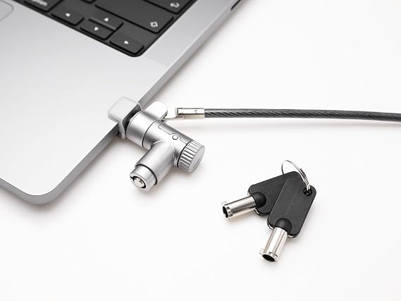 MacBook Pro Security Lock Key Type, 6ft Steel Cable, Vent-Insert Design for 14/16 inch Models, Space Gray