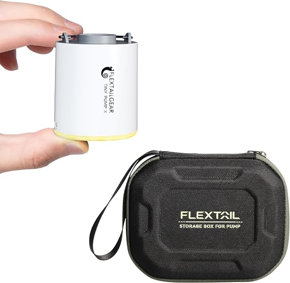 Flextailgear Tiny Air Pump X Grey Bundle with Protective Organizer Mini Storage Box