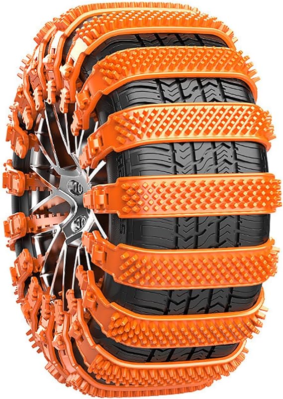 Car Snow Chains for MG HS MG3 MG5 MG6 MG7 ZS GS, Universal Emergency Snow Chains, Anti-Skid Tire Traction Device, Wear-Resistant for Auto Pickup Trucks Suvs,C Orange-10 pcs