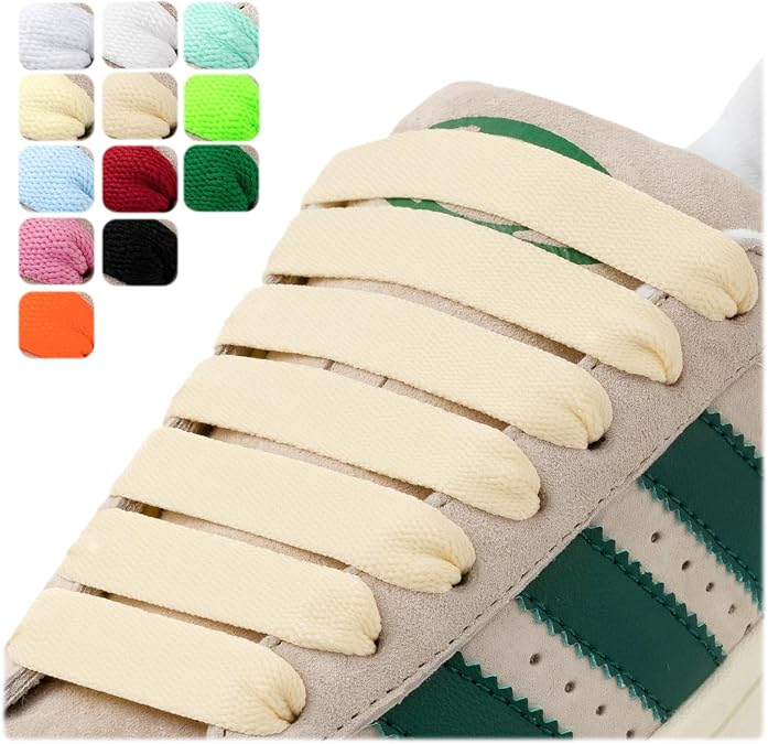 2 Pairs Fat Flat Shoelaces, 15mm Shoe Laces