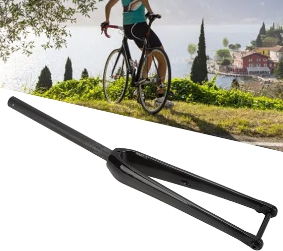 Carbon Fiber Straight Tube Fork, Full Carbon Fiber Bike Front Fork Road Bicycle Straight Tube Rigid Disc Brake Fork Bicycle Parts(UD Light)