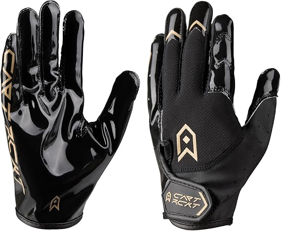Football Gloves for Youth & Adults, Receiver Gloves with Silicone Grip Palm, Breathable Flexible Fit for Practice and Game Day