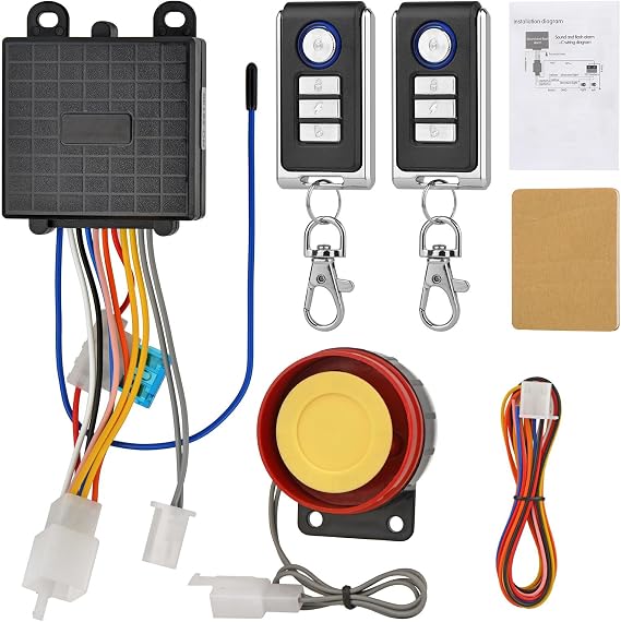 Motorcycle Anti-Theft Alarm Security System,Jtron Control Engine Start Bike Anti-Hijacking Cutting Off Remote Engine Start Arming Disarming,Waterproof Security Cycling Bike Alarm