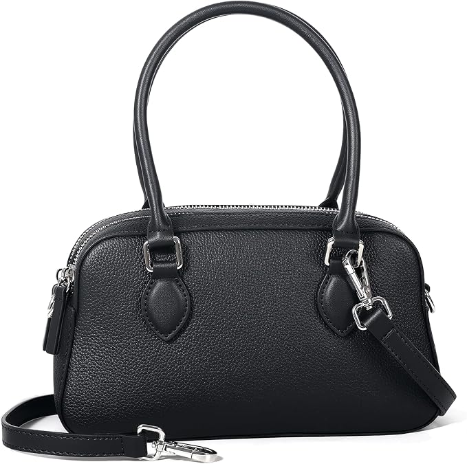 Blofinche Genuine Leather Crossbody Purses for Women, Small Handbag Boston Bag Adjustable Strap, For Commuter, Dating, Travel