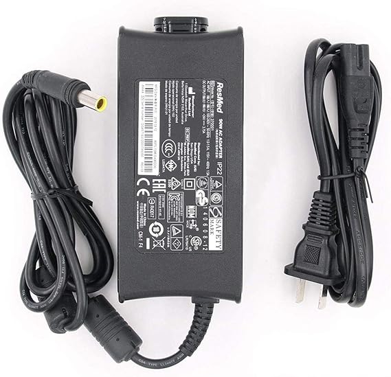 AC DC Adapter For ResMed S10 Series Airsense 10, AirCurve 10 CPAP & BiPAP Machines, 90W Replacement Power Supply Cord Cable Charger