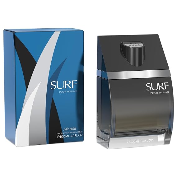 MIRADA Surf Pour Homme, Men's Eau de Parfum (EDP) 3.4 FL. Oz (100ml), Mens Perfume with Notes of Citrus, Lemon, Lavender, Green, Marine