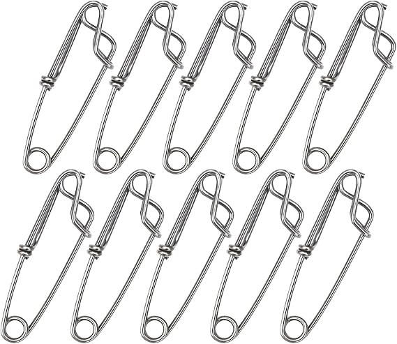 10pcs Longline Fishing Snap Clips, Stainless Steel Longline Clip Tuna Clip Longline Branch Hangers Snap Fishing Accessory