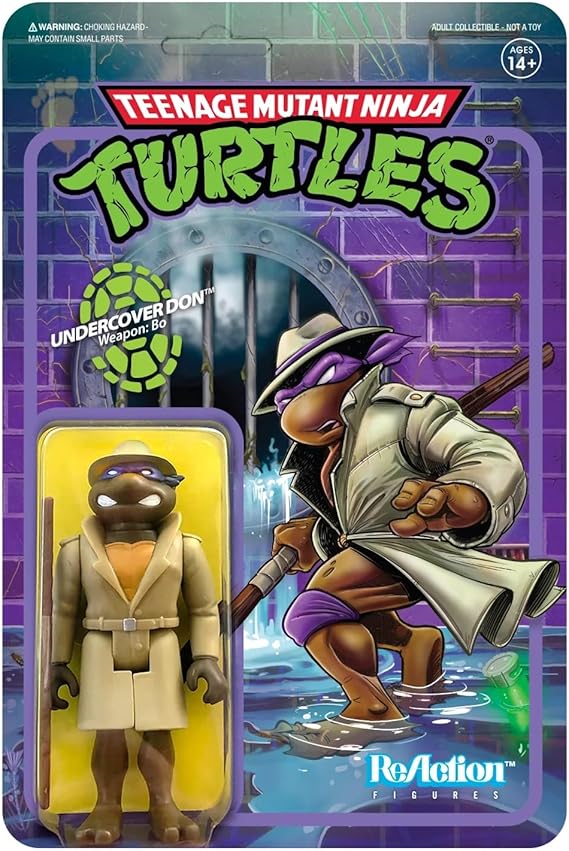 Super7 Teenage Mutant Ninja Turtles Undercover Donatello 3.75 in Reaction Figure