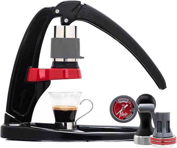 Flair Espresso Maker - Classic Pressure Kit Included: Manual Lever Espresso Machine with Stainless Steel Tamper, Pressure Gauge and Carrying Case
