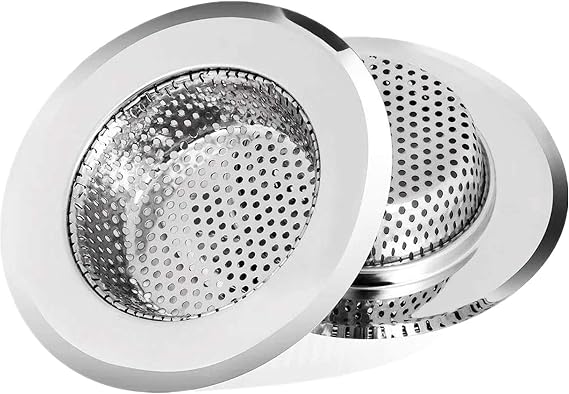 2 Pack Stainless Steel Kitchen Sink Strainer 4.5" Wide Rim, 2.75" Basket Rust-Resistant, Anti-Clog Drain Protector for Kitchen, Laundry & Utility Sinks