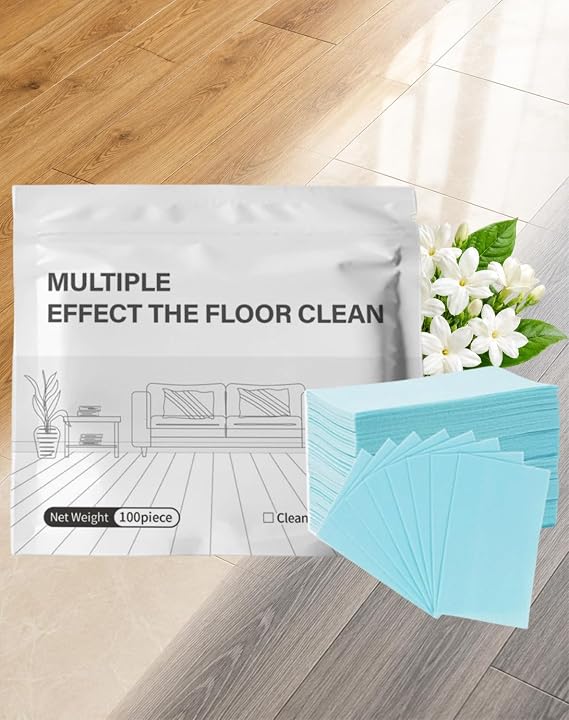 Multi-Effect Floor Clean Tablets, Instant Dissolve Deep Cleaner, Blue Jasmine Scented Mop Refills for Hardwood, Tile & Laminate, Child & Pet Safe, Space-Saving Concentrated Formula (100 Piece)