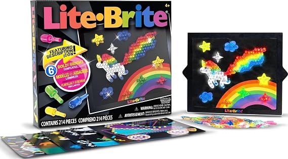 Lite Brite Classic, Favorite Retro Toy - Create Art with Light, STEM, Educational Learning, Holiday, Birthday, Gift, Boys, Kid, Toddler, Girls Age 4+