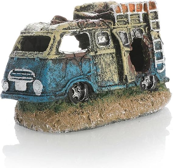 1pc Resin Car Ornament Fish Shrimp Vehicle House Fish Tank Aquarium Landscaping Decorate,Old RV