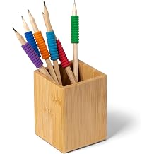 Osco Bamboo Square Pen Pot