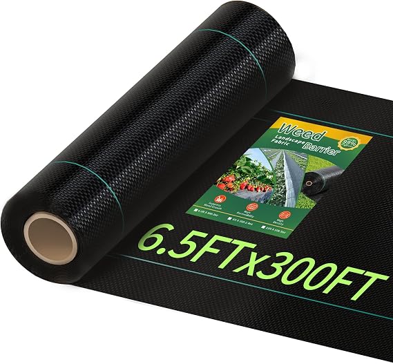 Pterying 6.5x300ft Weed Barrier Landscape Fabric Heavy Duty, 3oz
