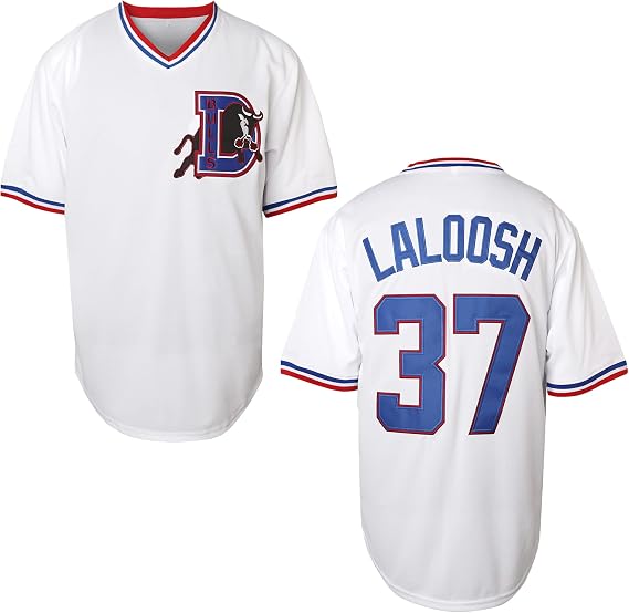 Bull Durham Baseball Jerseys Crash Davis 8 Ebby Calvin 'Nuke' LaLoosh 37 Movie Baseball Shirt for Men White S-3XL