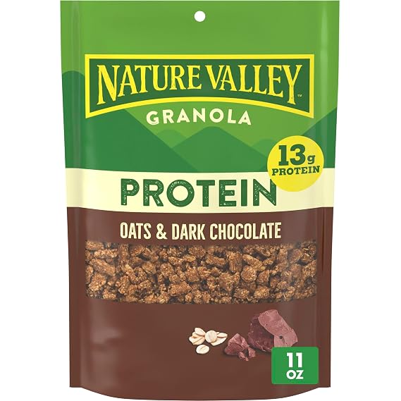Nature Valley Oats & Dark Chocolate Protein Granola, 11 oz | 13g Protein & 30g Whole Grain per Serving, Good Source of Fiber, No Artificial Flavors or Colors