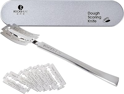 Bread Lame Dough Scoring Tool, Stainless Steel Scoring Knife with 5 Feather Blades, Sourdough Scoring Tool for Bread Baking, Baking Tool for Baking Beginners
