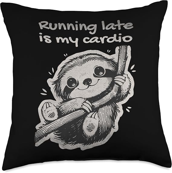 Funny Meme Retro Sloth Design for Sloth Lovers Throw Pillow